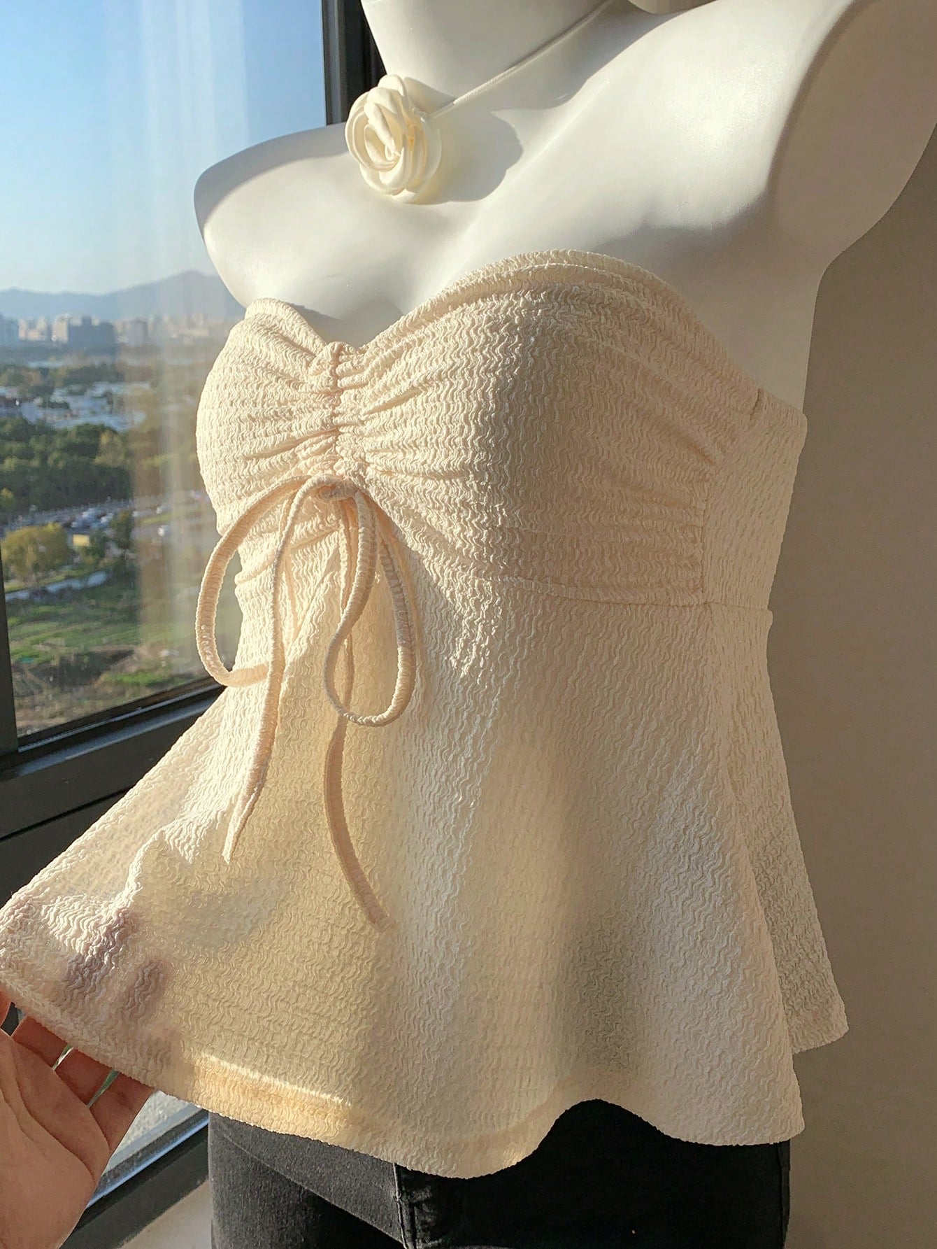 Comfortcana Drawstring Front Tube Top