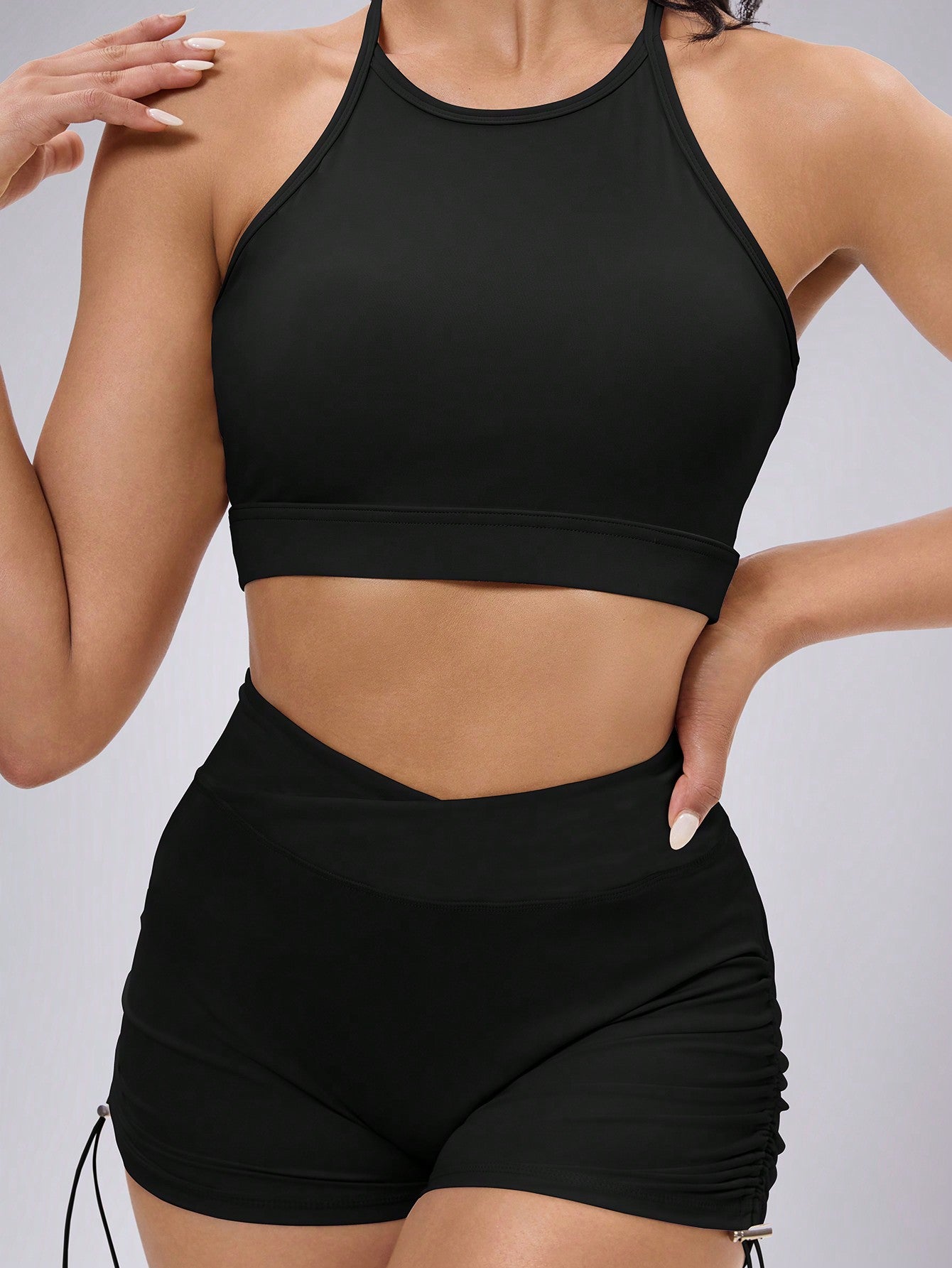 Libin Women's Suspender Drawstring Set, Women's Sportswear, Yoga Clothes, Fitness Clothes, Running Naked, Quick Drying Exercise Set, High Elasticity, Comfortable, Skin Friendly And Casual