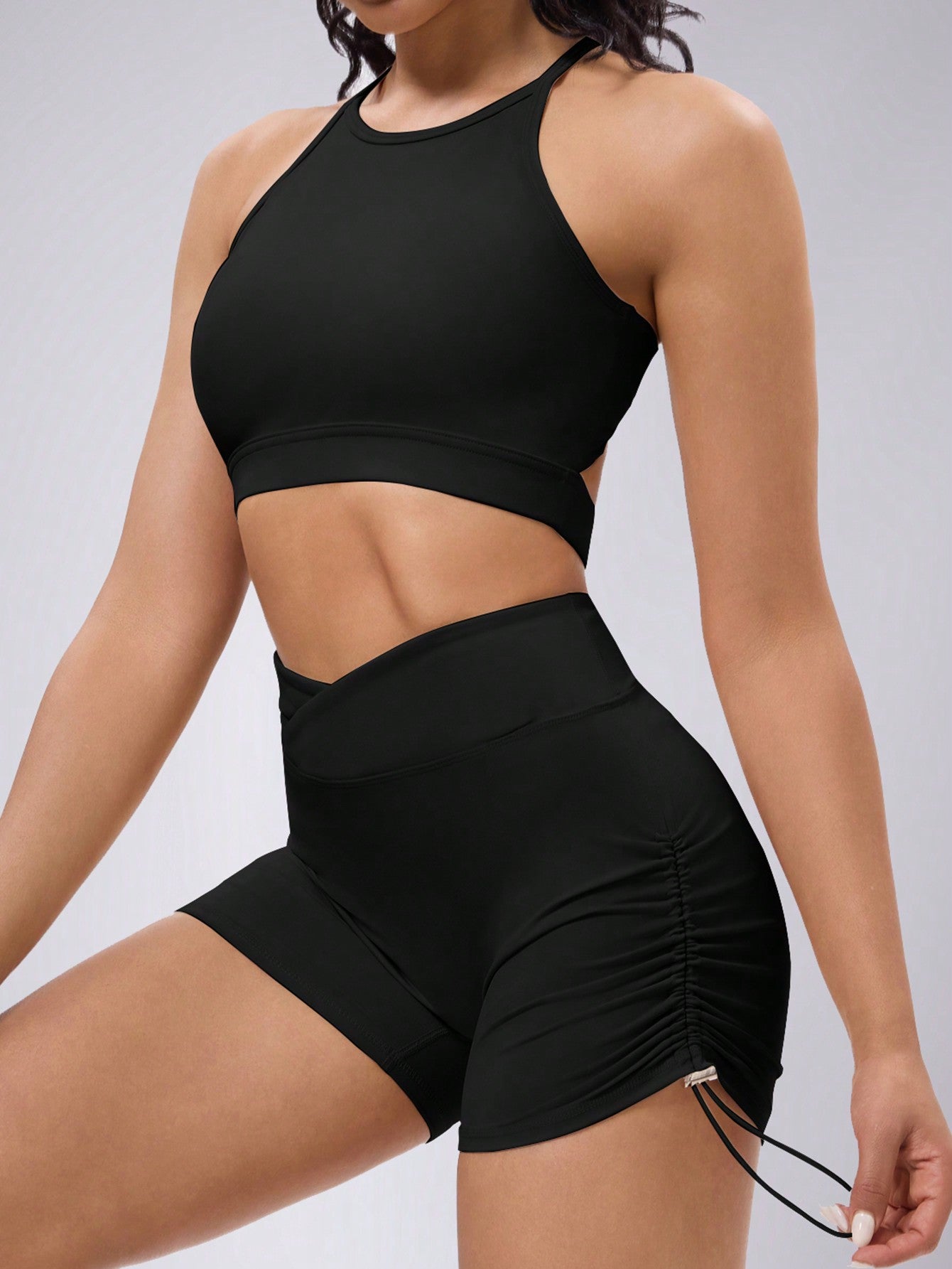 Libin Women's Suspender Drawstring Set, Women's Sportswear, Yoga Clothes, Fitness Clothes, Running Naked, Quick Drying Exercise Set, High Elasticity, Comfortable, Skin Friendly And Casual