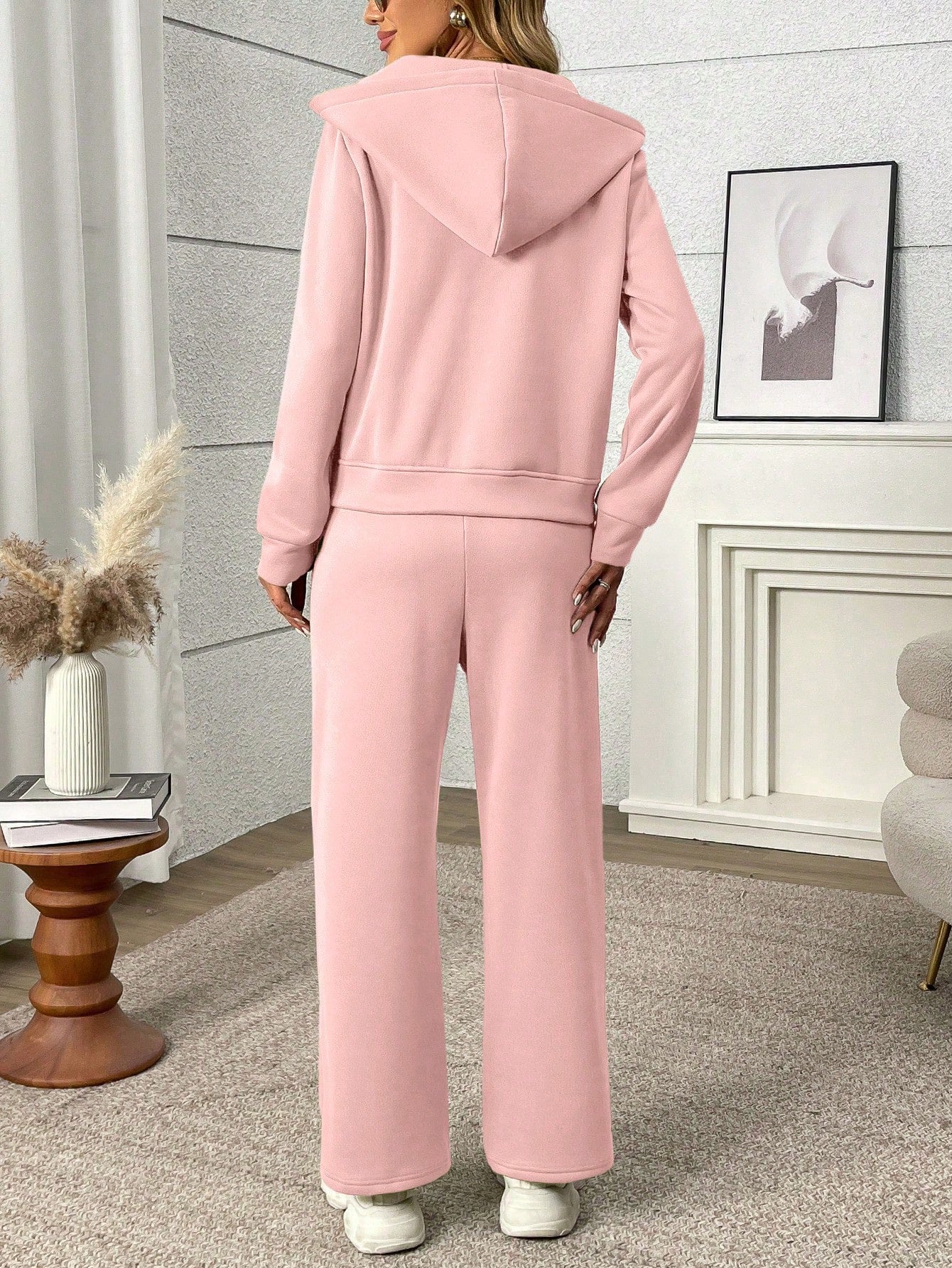 LUNE 2pcs/Set Women Hoodie Pullover & Pants Casual Sports Suit