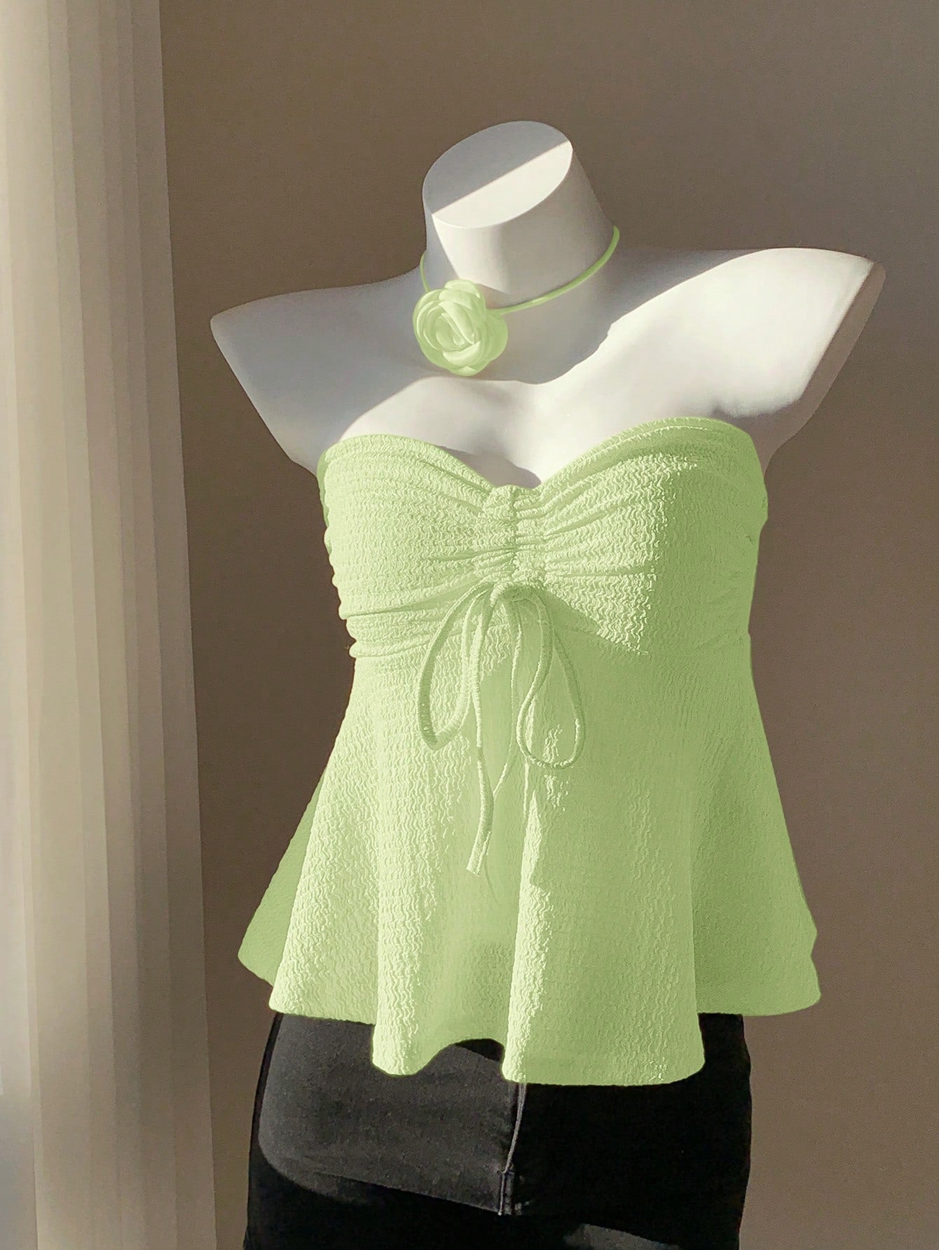 Comfortcana Drawstring Front Tube Top