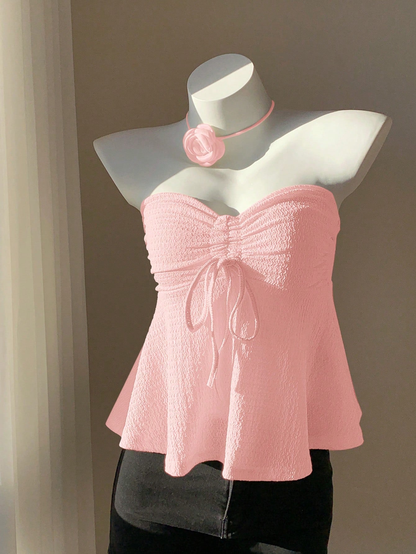 Comfortcana Drawstring Front Tube Top