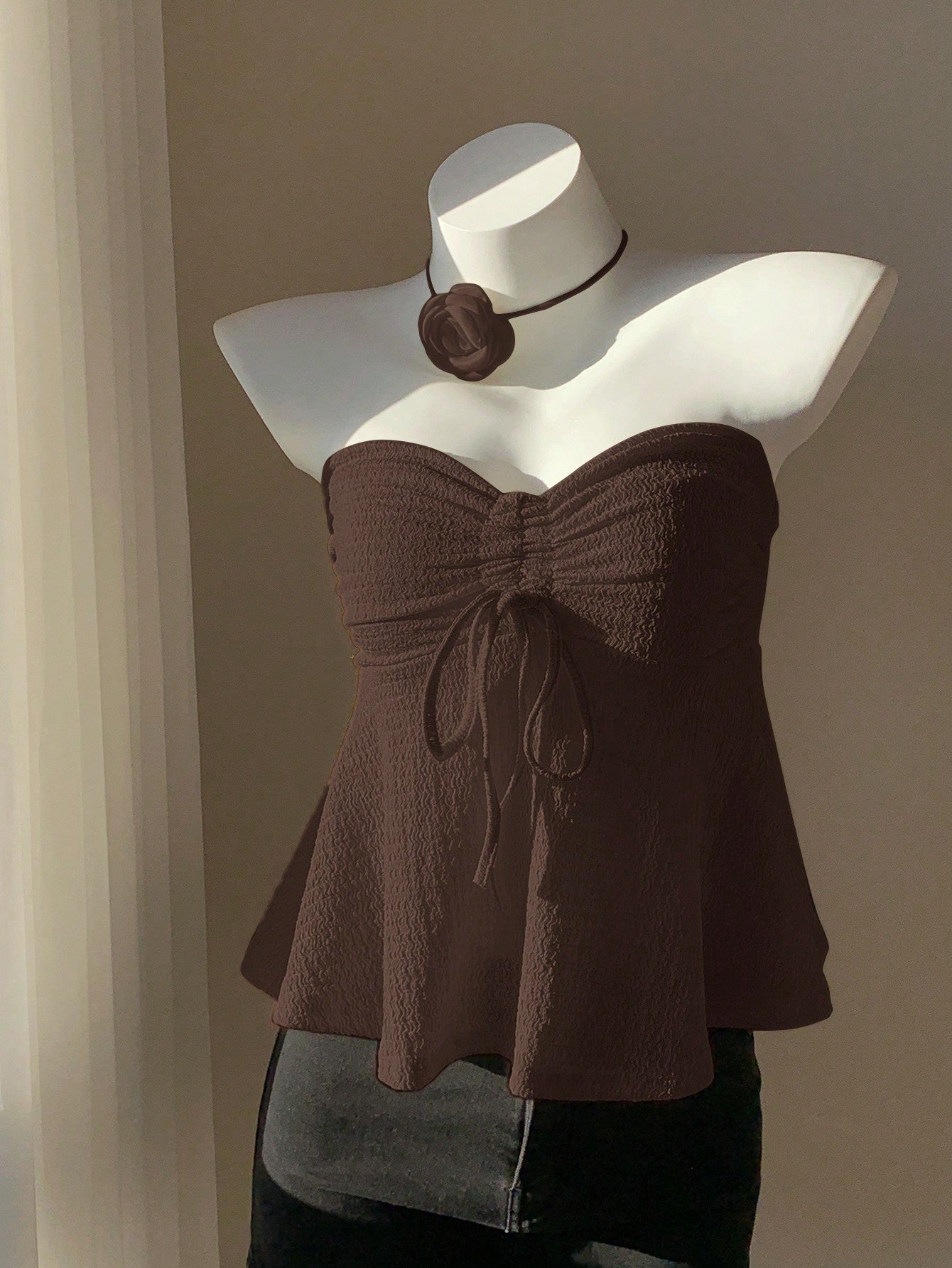 Comfortcana Drawstring Front Tube Top