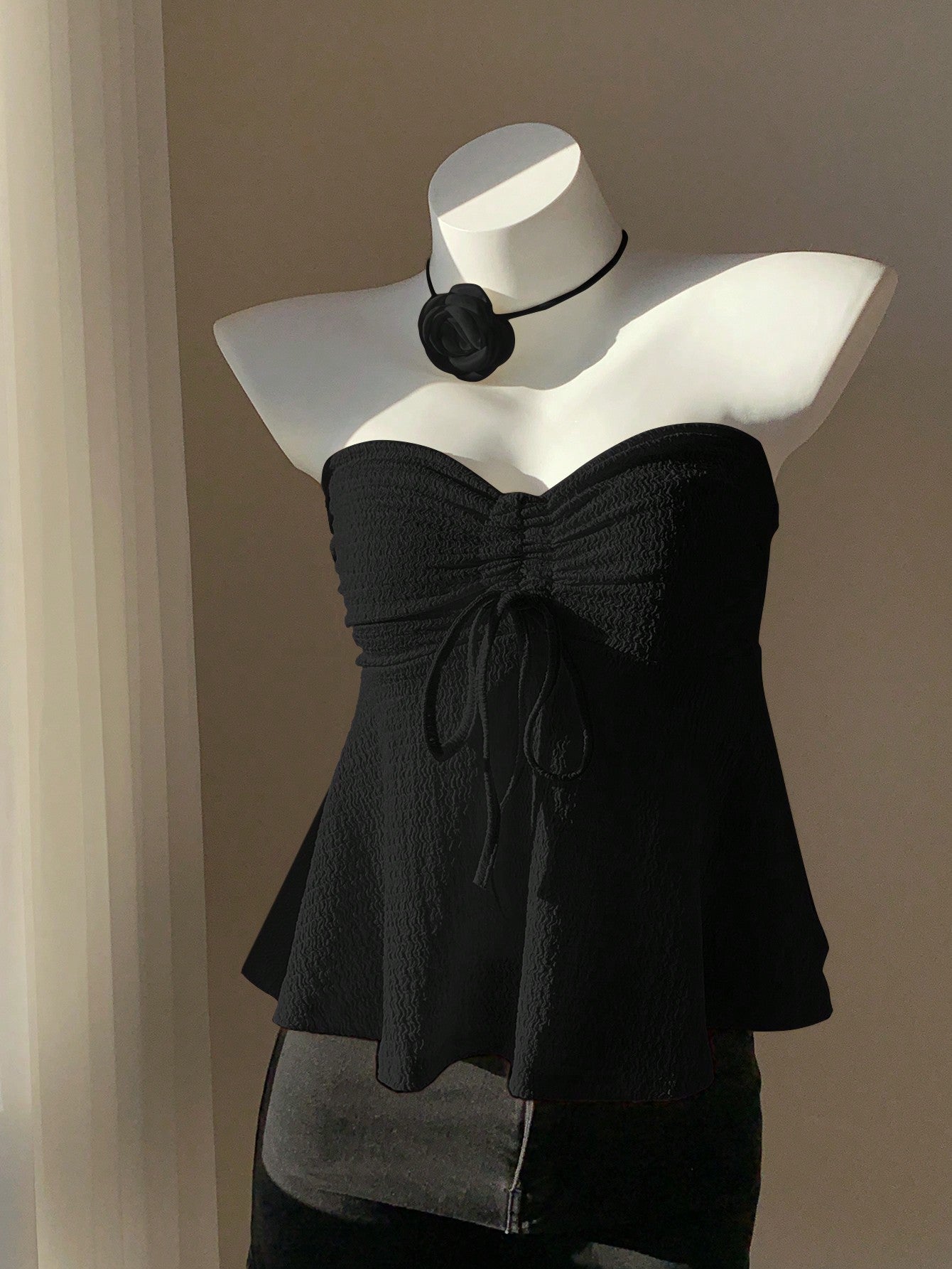 Comfortcana Drawstring Front Tube Top