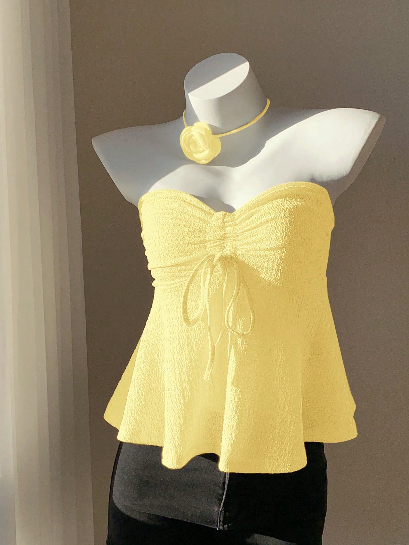 Comfortcana Drawstring Front Tube Top