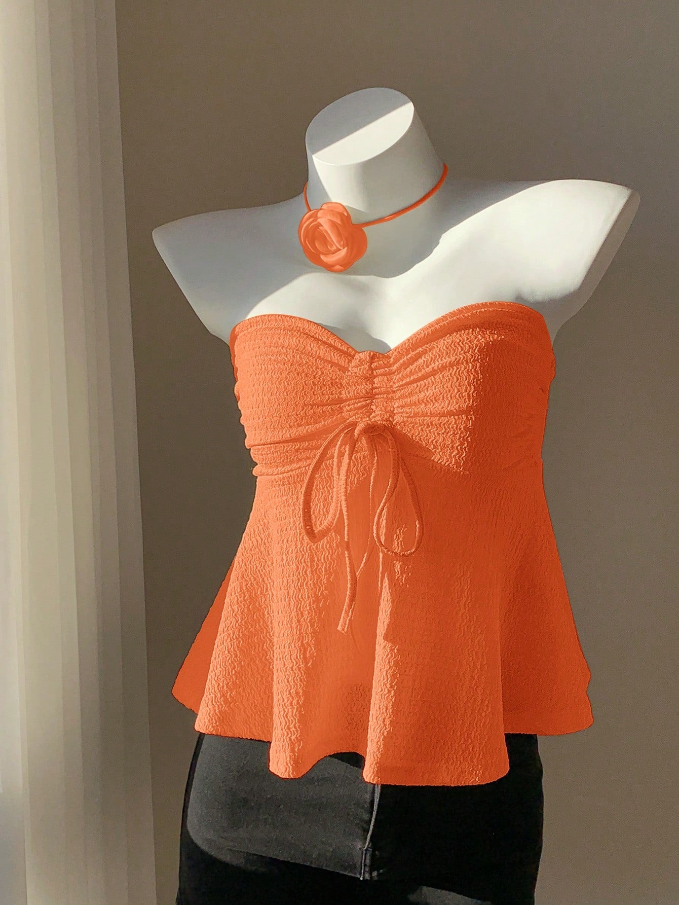 Comfortcana Drawstring Front Tube Top