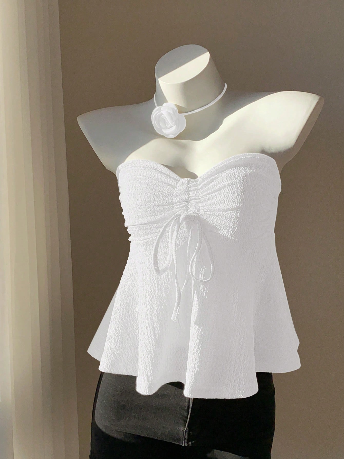 Comfortcana Drawstring Front Tube Top