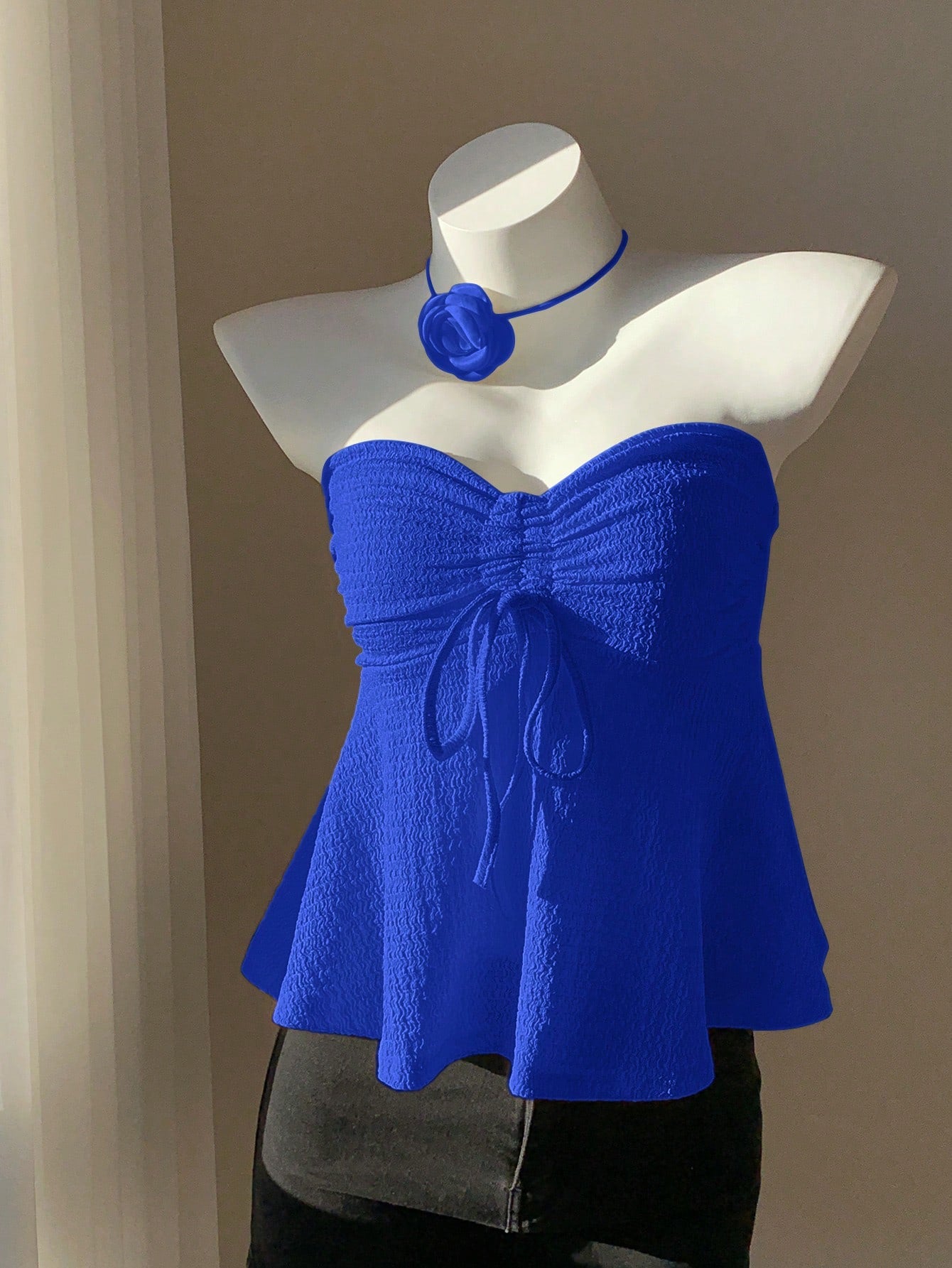 Comfortcana Drawstring Front Tube Top