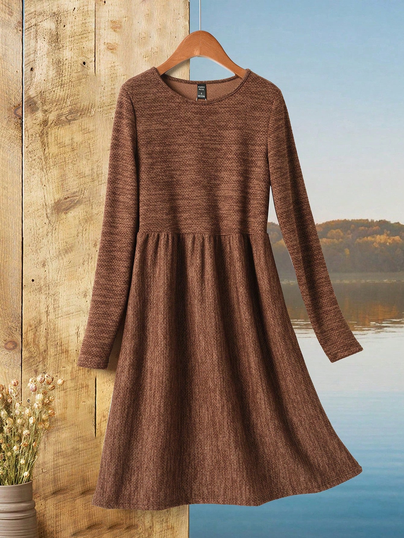 RusticEase Women Casual Color Block Striped Mini Dress For Autumn