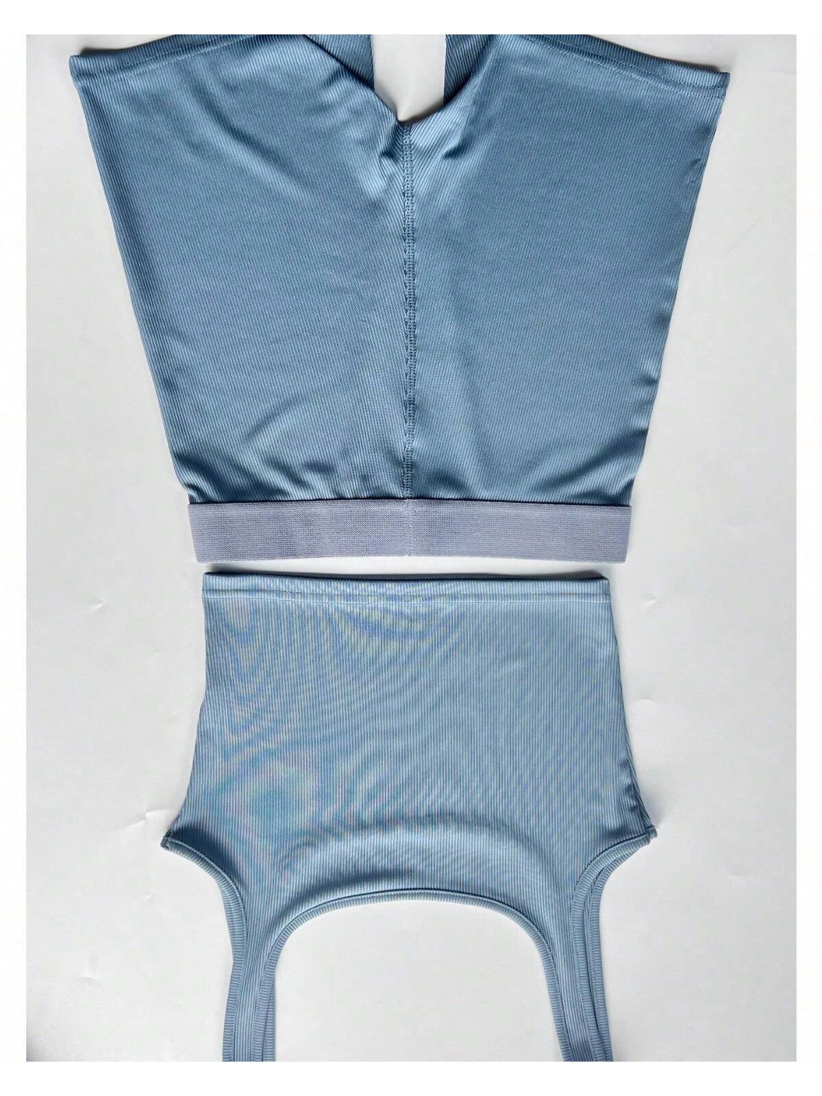 Women's Yoga Clothing Set, Two Piece Workout Suit, Halter U Neck, Sleeveless And Shorts, Comfortable And Stretchy Yoga Clothing