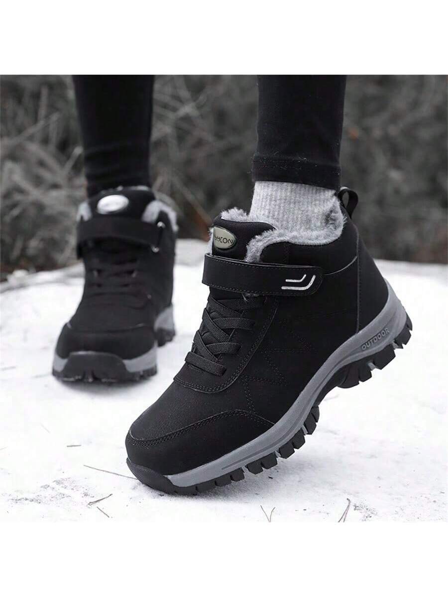 Women's Climbing Shoes Fashion Thermal Lined Sports Shoes Black Sports Shoes High-Top Shoes