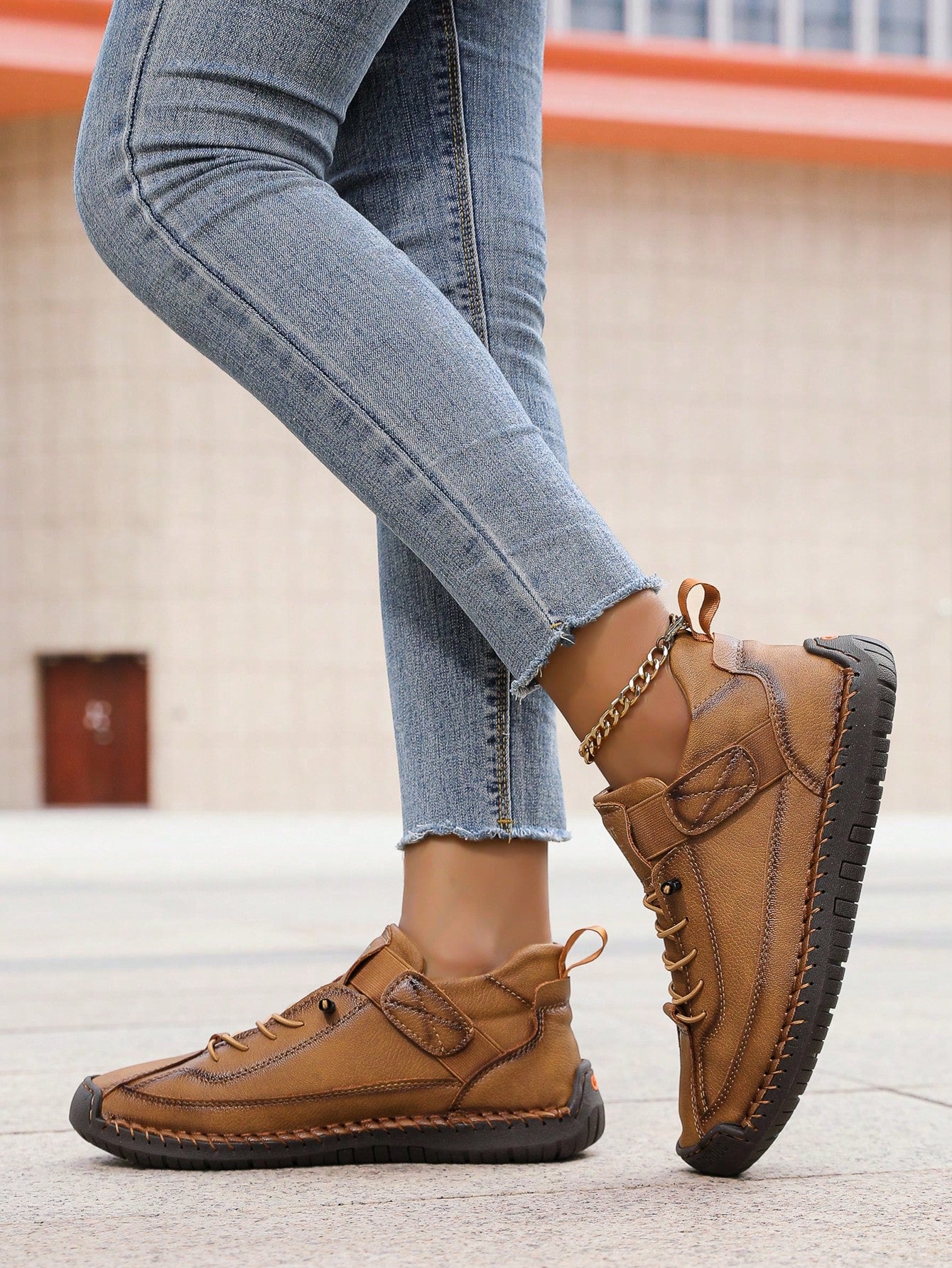 Women Casual Sneakers Handmade Octopus Design Fitness Cross Training Shoes Fashion Motorcycle Shoes, Rubber Non-Slip Sole Slip-On Slouchy Shoes