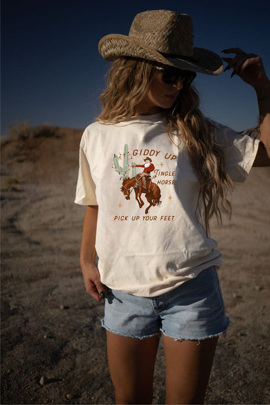 Giddy Up Jingle Horse Boutique Tee