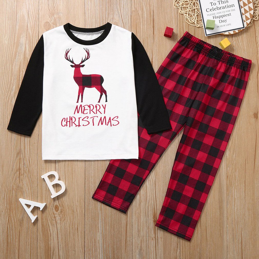 Christmas long sleeve parent-child suit