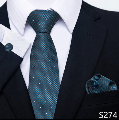 Men's Creative All-match Business Formal Wear Tie Scarf Cuff Buckle Set