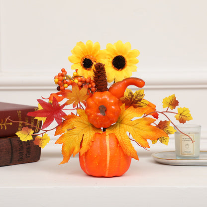 Halloween Autumn Decoration Sunflower Simulation Pumpkin Desktop Decoration