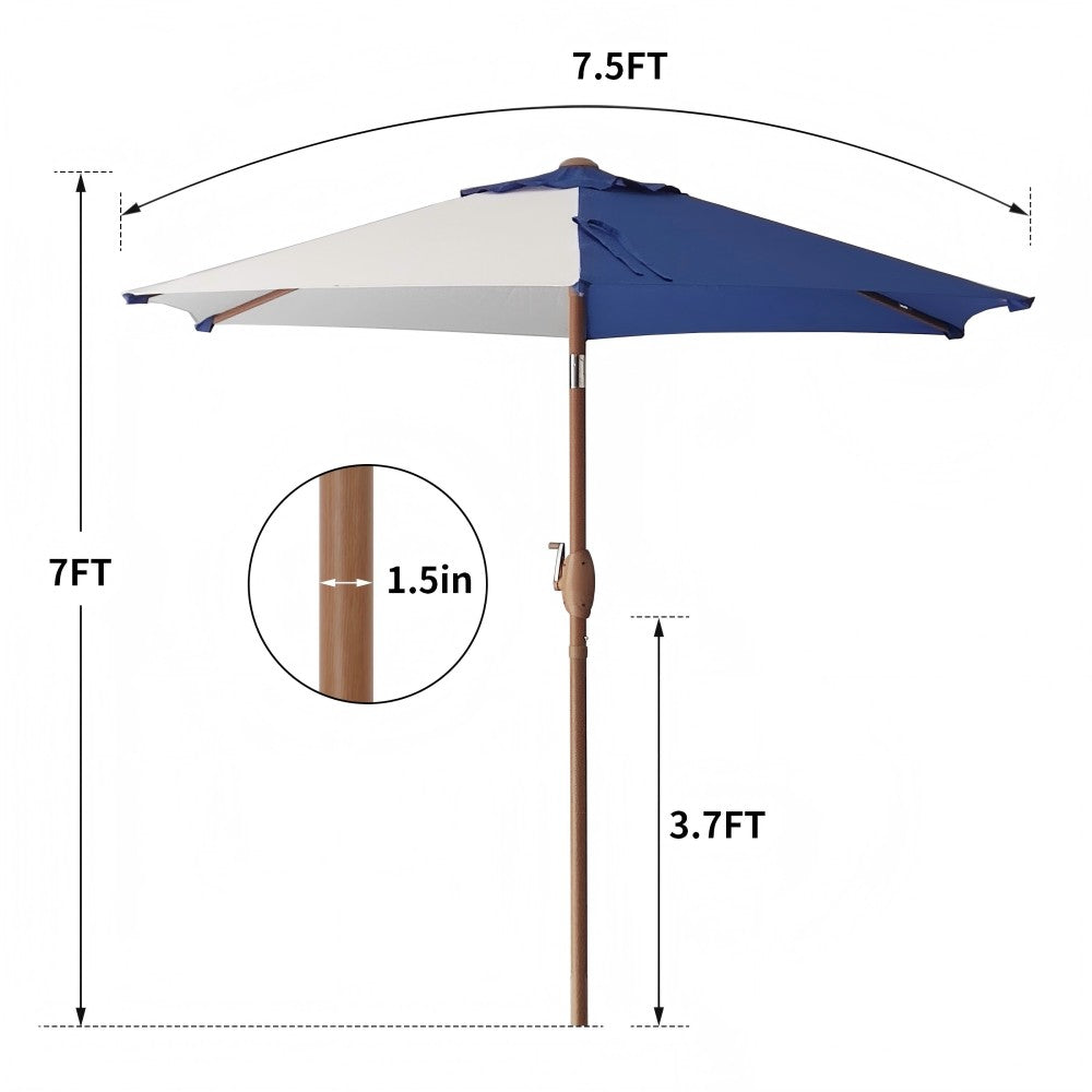 Ainfox 7.5ft Outdoor Market Patio Umbrella with Push Button Tilt and Crank, Waterproof UV Protection