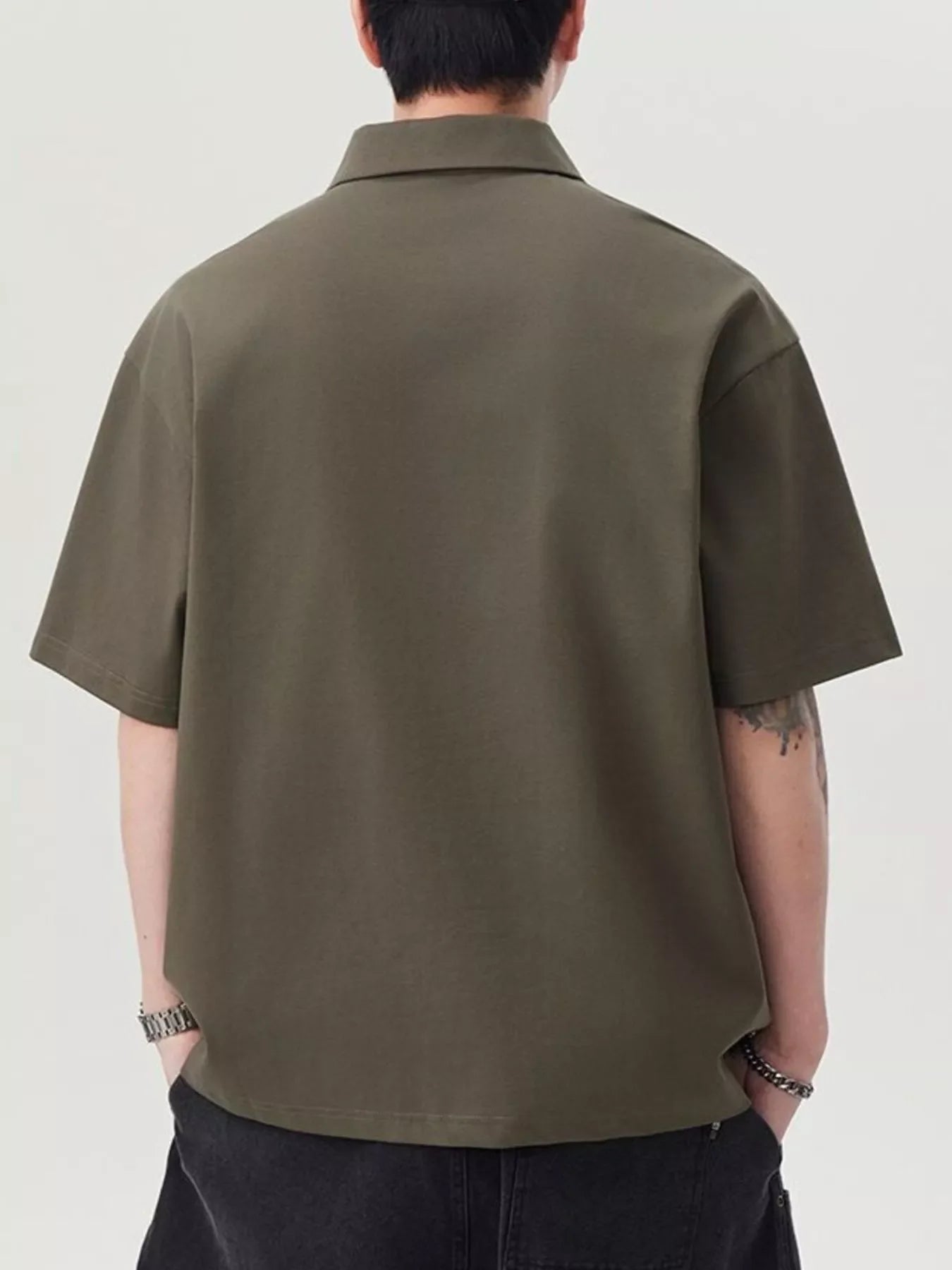 Men's Plus Size Button Detail Short Sleeve Polo