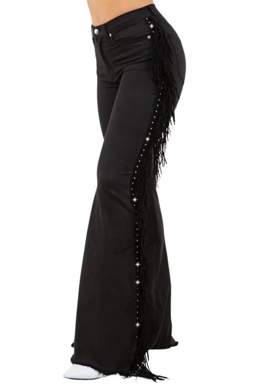 GJG Denim Texas Sun Bell Bottom Jean in Black Denim