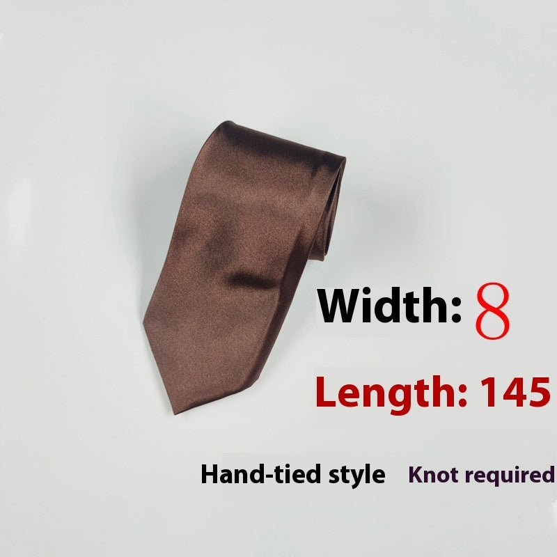 8cm Black Hand-tied Plain Suit Tie