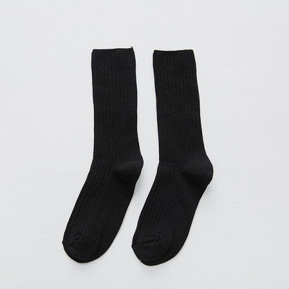 1Pair Ladies Pile Socks for Autumn Winter Pure Cotton Socks Solid Color Keep Warm Women Socks Mid Tube Socks Thickening Cashmere Socks For Men And Women