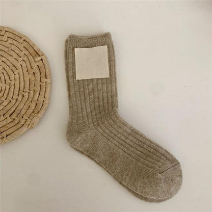 1Pair Ladies Pile Socks for Autumn Winter Pure Cotton Socks Solid Color Keep Warm Women Socks Mid Tube Socks Thickening Cashmere Socks For Men And Women