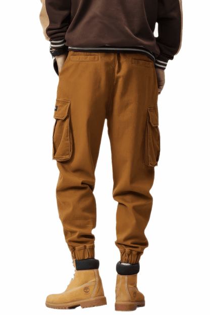 Men’s Cargo Pants – Loose Fit, Elastic Cuffs, Utility Style for Winter