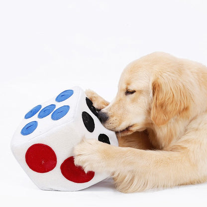 Color dice doll training to play and sniff pets