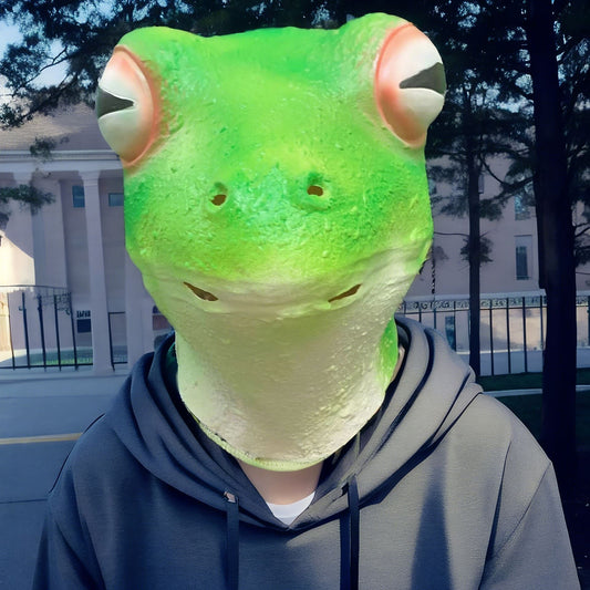 Frog Mask Halloween Latex Animal Headgear