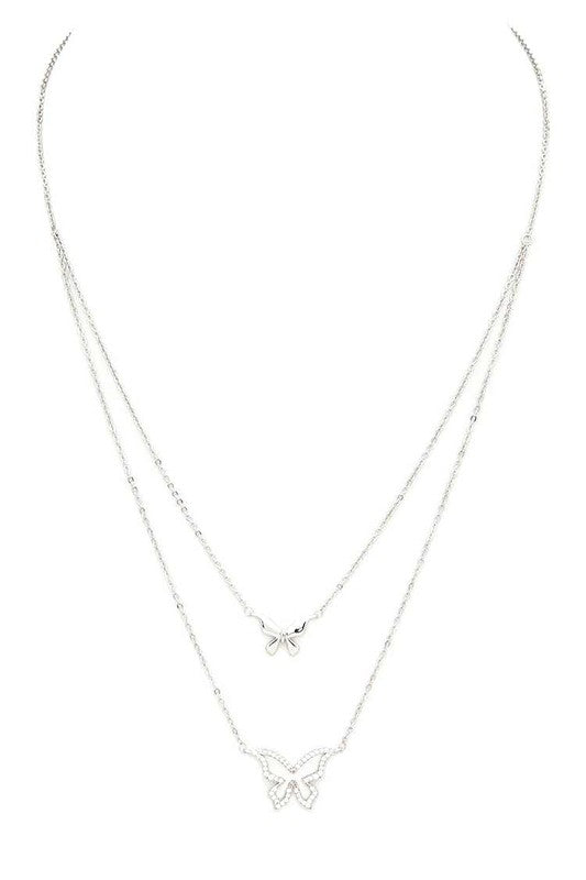 Layer CZ Butterfly Necklace