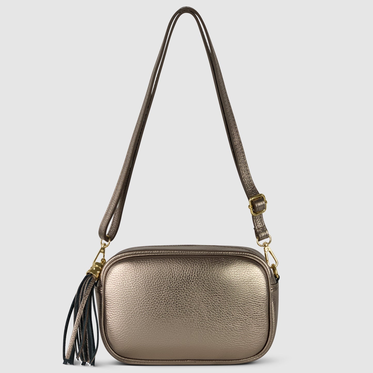 Metallic Calf Leather Crossbody Bag