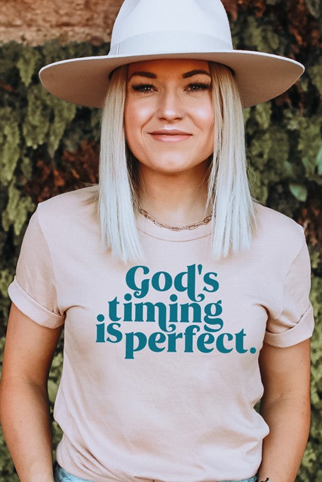PLUS Gods Timing Is Perfect Graphic Plus Tee