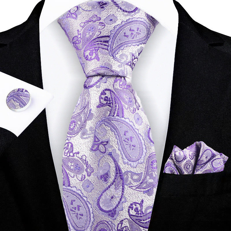 Jacquard-embroidered Cashew Flower Tie