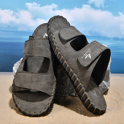 Men's Casual Outdoor Leather Slippers