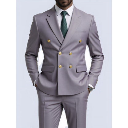 Mens Double-Breasted Fashionable Casual Blazer
