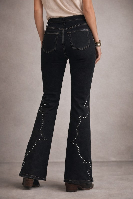 GJG Denim |Santa Fe Studded Boot Cut Jean - Inseam 32