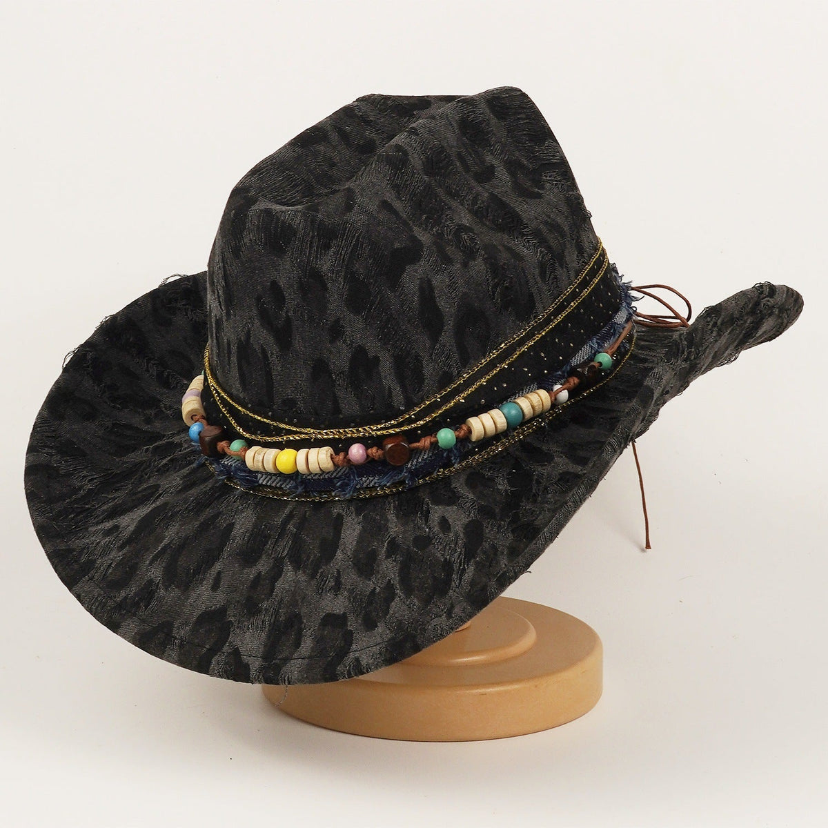 Wool Ethnic-style Womens Leopard-print Hat