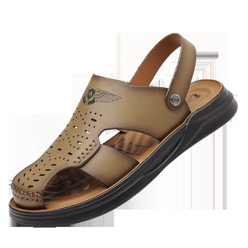 Genuine Leather Toe Sandals Suitable For Both Outdoor Wear And Driving