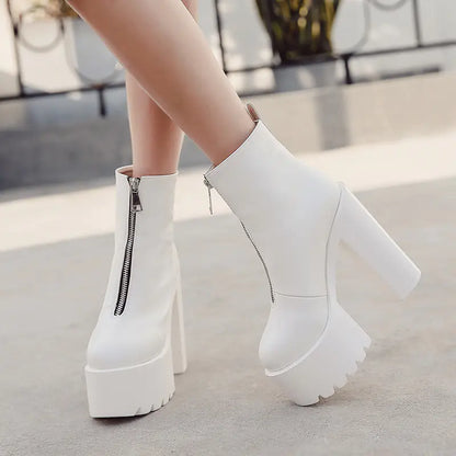 Women's Chunky Heels, Martin Boots, Waterproof Pumps