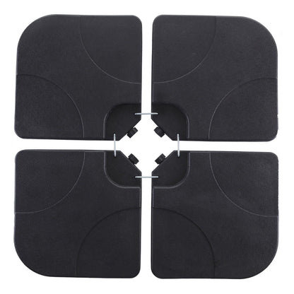 Ainfox 220 lb Weighted Umbrella Base Fillable Patio Umbrella Stand Waterproof Holder 4 Pack Weights Black