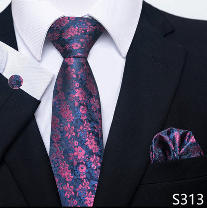 Men's Creative All-match Business Formal Wear Tie Scarf Cuff Buckle Set