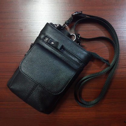 Men's Leather Pocket Multifunctional Small Bag Outdoor Sports One-shoulder
