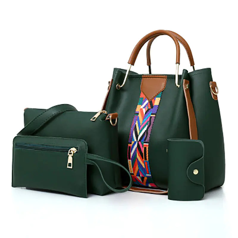 Fashionable Women's Handbag Set with Shoulder Bag (4 Pcs)