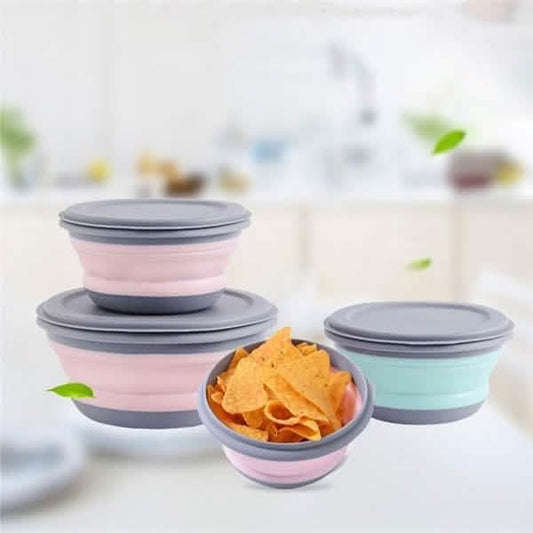 3-Pieces: Folding Camping Bowl Set