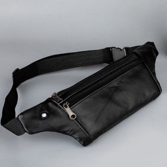 Genuine Leather Sports Waist Pack For Men, Invisible Running Pack