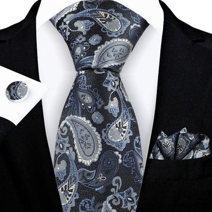 Jacquard-embroidered Cashew Flower Tie