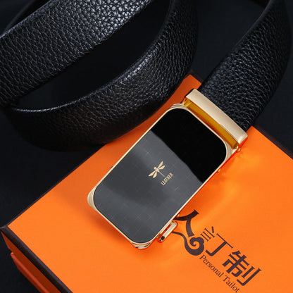 Mens Casual Business Belt Made Of Split Leather