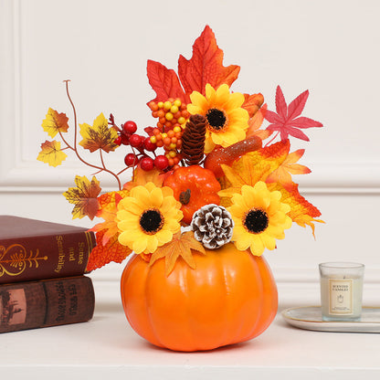 Halloween Autumn Decoration Sunflower Simulation Pumpkin Desktop Decoration
