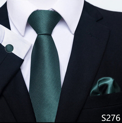 Men's Creative All-match Business Formal Wear Tie Scarf Cuff Buckle Set
