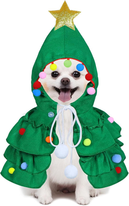 Cat Christmas Outfit Cat Kitten Christmas Clothes Cat Christmas Tree Costume With Star Ornament For Cats Kittens Pets